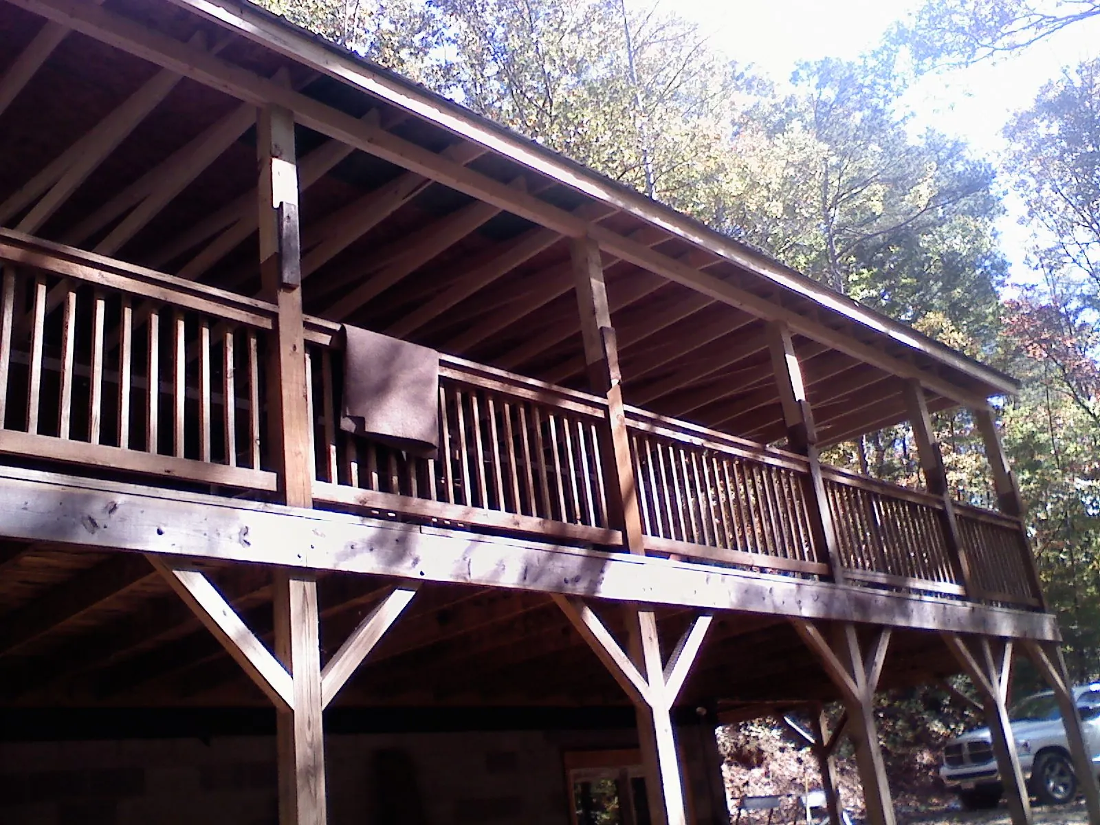 Timber framing under a new elevated porch and deck — Roof Leak Repair in Warminster by Roofing Brothers